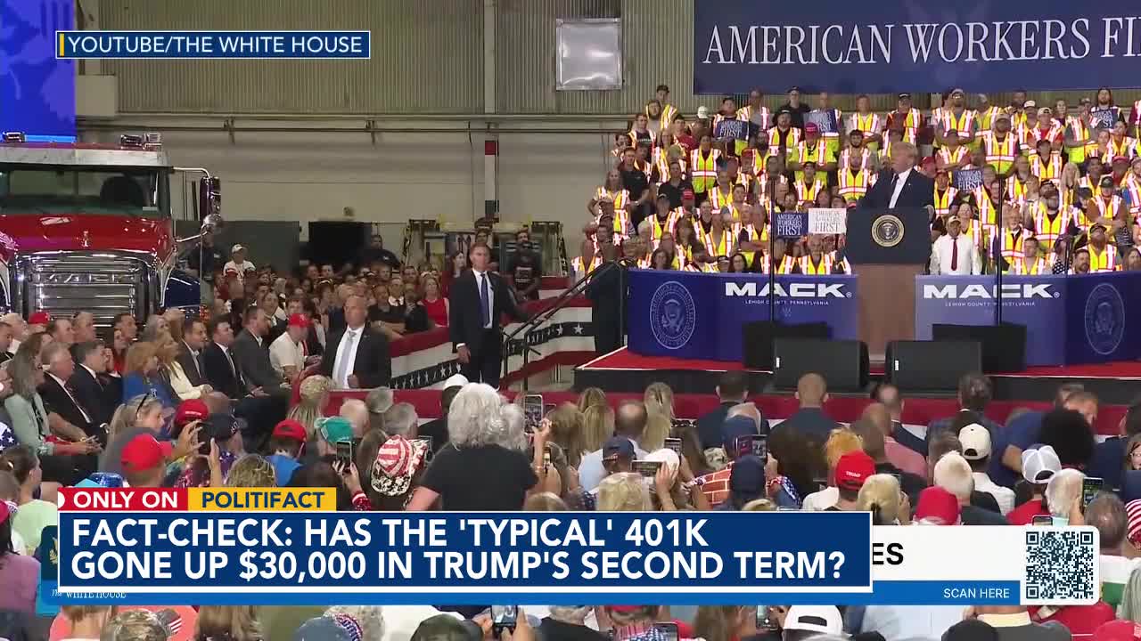 Fact-check: Trump says the 'typical' 401k has increased $30K since he returned to office