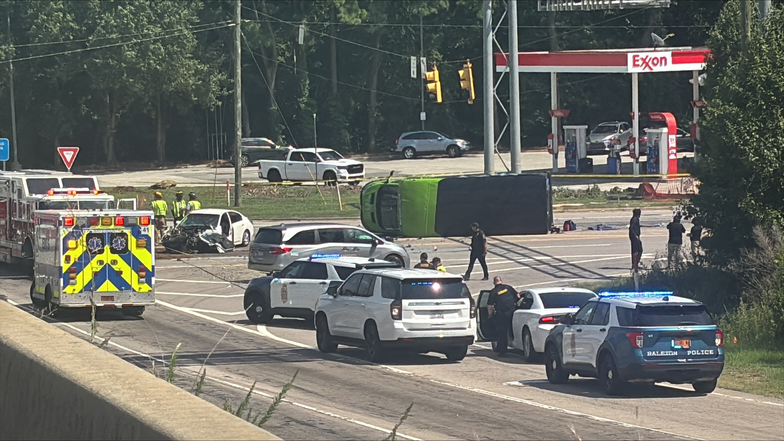 Four people, including a child, hurt in Glenwood Avenue crash involving airport shuttle